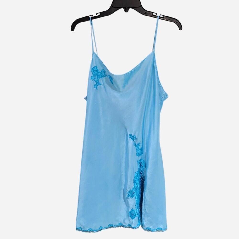 y2k coquette fairy blue lace victoria's secret slip dress